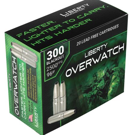 Liberty Ammunition LAOW300962500 OverWatch  300Blackout 96gr Open Cavity Design 20 Per Box/50 Case