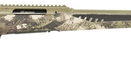 Savage Arms 58023 Impulse Big Game 243 Win 4+1 22" Threaded, Hazel Green Barrel/Rec, Woodland Camo AccuStock with AccuFit, Includes Detachable Box Mag