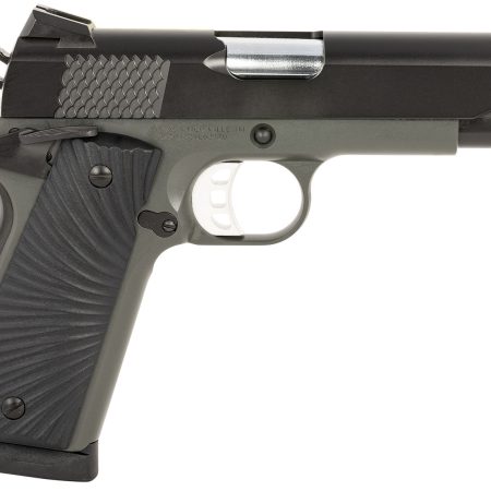 Tisas 10100106 1911 Stingray Carry Frame 9mm Luger 10+1 4.25" Stainless Steel Barrel, Black Cerakote Steel Serrated Slide, Black Cerakote Steel Frame w/Beavertail, Black Sunburst G10 Grip