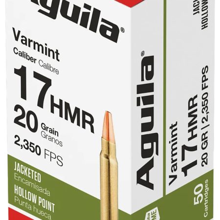 Aguila 1B222347 Varmint  17HMR 20gr Jacketed Hollow Point 50 Per Box/20 Case