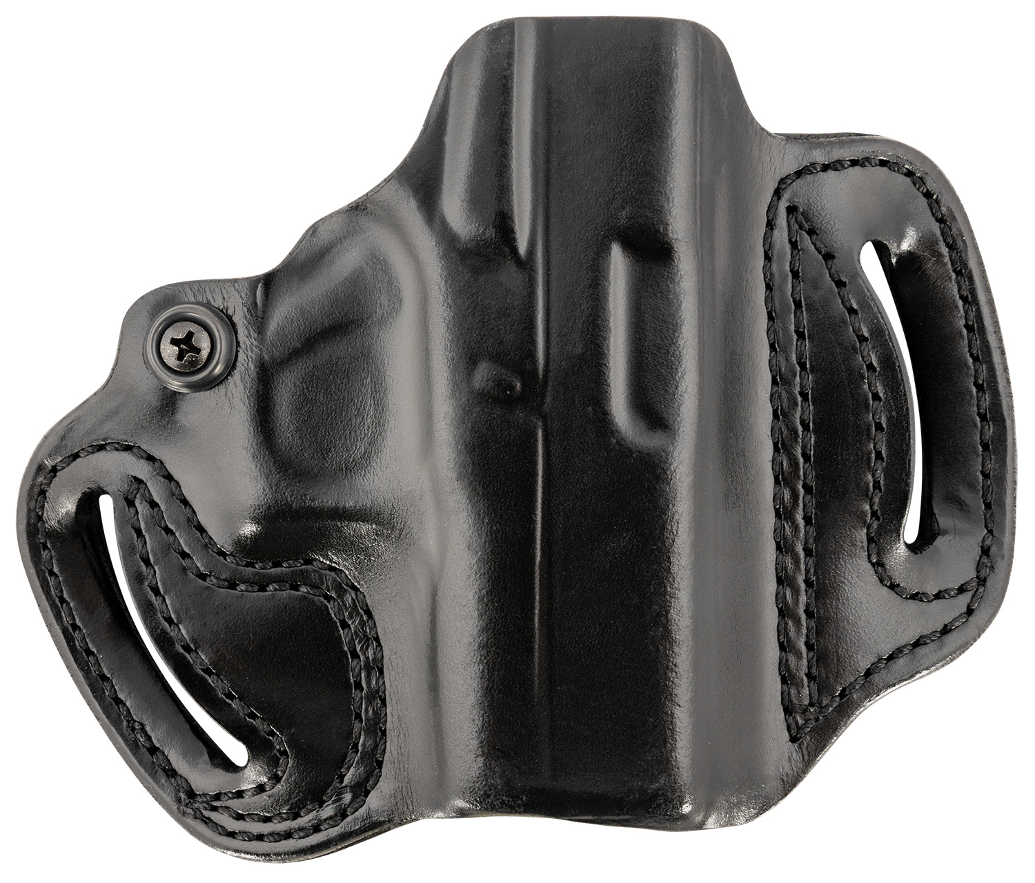 DeSantis Gunhide 086BA8BZ0 Mini Slide OWB Black Leather Belt Slide Fits Glock 43/43x/48 Belt 1.75" Wide Black Hand