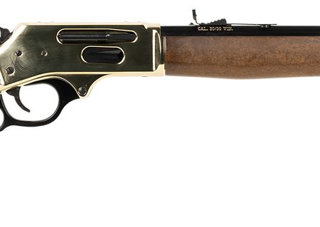 Henry H009BG Side Gate Full Size 30-30 Win 5+1 20" Blued Steel Barrel, Brass Polished Drilled & Tapped Brass Receiver, American Walnut Fixed Stock, Right Hand