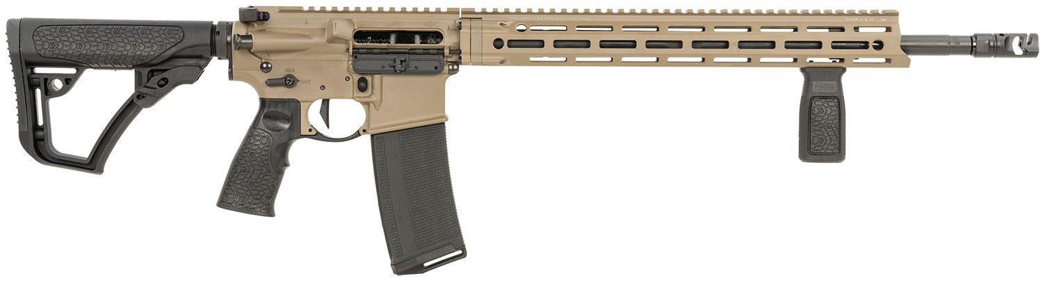 Daniel Defense 0212811090047 DDM4 V7 Pro 5.56x45mm NATO 18" 30+1, FDE Rec, Black OEM Overmolded Stock & Grip, Geissele Trigger