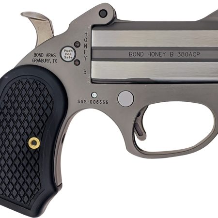 Bond Arms BAHB Honey B 380 ACP 2rd Shot 3" Matte Stainless Steel Frame, Black Extended B6 Resin Grips