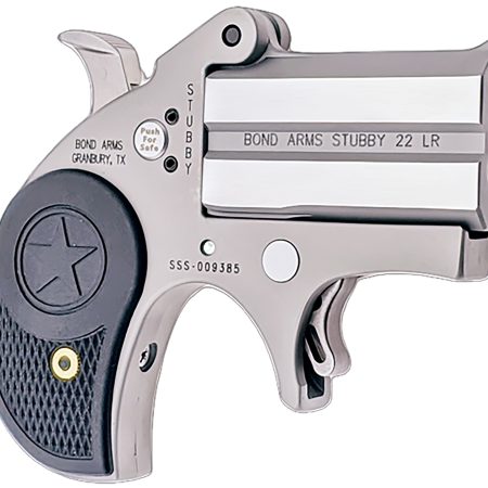 Bond Arms BASTB Stubby  22 LR 2rd Shot 2.20" Matte Stainless Steel Frame Black Textured Polymer Grips