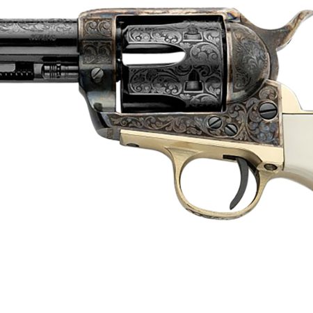 Pietta GW357DMH434NMAE Great Western II Deadman's Hand 357 Mag 6rd 4.75" Blued Octagon Steel Barrel & Cylinder, Color Case Hardened Steel Frame, White Polymer w/Aces & Eights Grip, Exposed Hammer