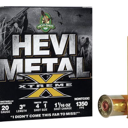 HEVI-Shot HS39202 HEVI-Metal Extreme 20Gauge 3" 1 1/16oz Steel/Tungsten 4/1Shot 25 Per Box/10 Case