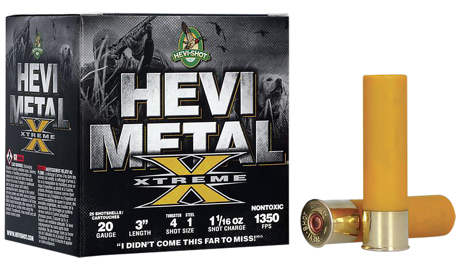 HEVI-Shot HS39202 HEVI-Metal Extreme 20Gauge 3" 1 1/16oz Steel/Tungsten 4/1Shot 25 Per Box/10 Case