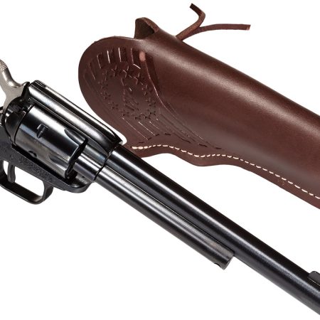 Heritage Mfg RR22B6LHOL Rough Rider  22 LR 6 Shot 6.50" Black Oxide Barrel, Frame & Cylinder, Cocobolo Grips Features Hunter Debossed Leather Holster