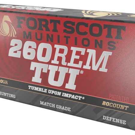 Fort Scott Munitions 260130SCV2 Tumble Upon Impact (TUI)  260Rem 130gr Solid Copper Spun 20 Per Box/25 Case
