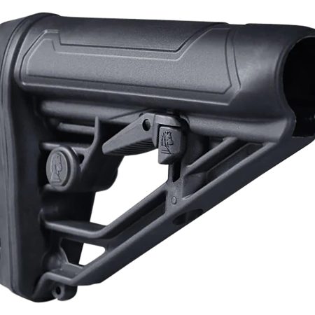 ADAPTIVE TACTICAL AT02012 EX Performance Adj. Black Synthetic M4 Style, Vented Rubber Butt Pad, Swivel Stud, Fits AR-Platform (Mil-Spec Buffer Tubes)