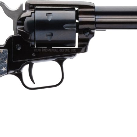 Heritage Mfg RR22B4USFLAG Rough Rider  22 LR 6 Shot, 4.75" Black Oxide Steel Barrel, Black Oxide Zinc Alloy Frame, Black Oxide Cylinder, US Flag Grip Manual Safety, Exposed Hammer