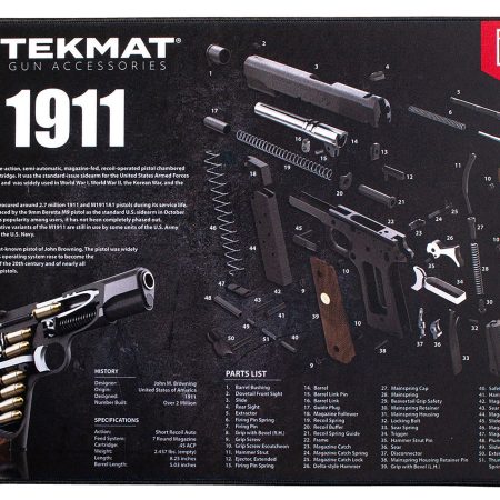 TekMat TEKR2019113D  Ultra 20 Cleaning Mat Black/White Rubber 15"x20" 1911 Parts Diagram