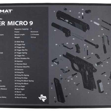 TekMat TEKR17KIMBERMCR9 Kimber Micro 9 Cleaning Mat Black/Gray Rubber 11"x17" Kimber Micro 9 Diagram
