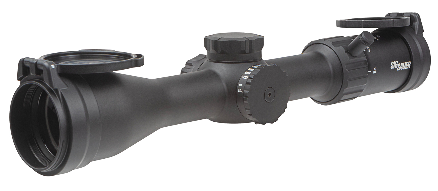 Sig Sauer Electro-Optics SOW43003 Whiskey4 SFP Low Profile Black 3-12x44mm 30mm Tube Quadplex Reticle