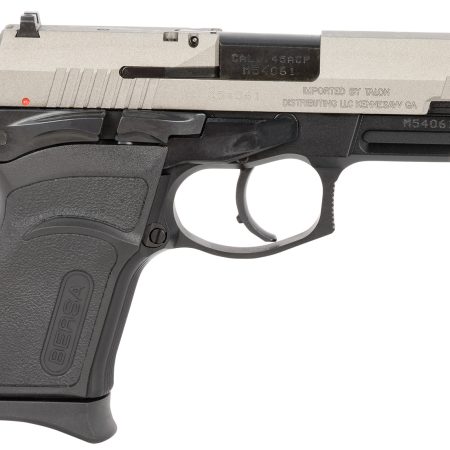 Bersa TPR45CDT TPRC  Compact Frame 45 ACP 7+1, 3.50" Black Steel Barrel, Nickel Cerakote Serrated Steel Slide, Matte Black Aluminum Frame w/Picatinny Rail, Ambidextrous