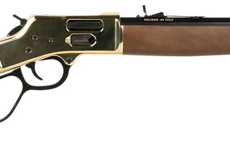 Henry H006GCL Side Gate 45 Colt (LC) 10+1 20" Blued Octagon Barrel, Polished Brass Rec, American Walnut Stock, Adj. Sight, Large Loop Lever