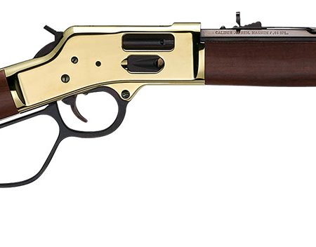 Henry H006GCR Side Gate Carbine 45 Colt (LC) 7+1 16.50" Blued Octagon Barrel, Polished Brass Rec, American Walnut Stock, Adj. Sight, Large Loop Lever