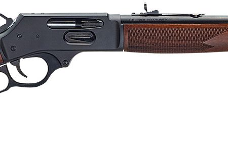 Henry H009G-360BH Side Gate Full Size 360 Buckhammer 5+1 20" Blued Stainless Steel Barrel, Blued Drilled & Tapped Stainless Steel Receiver, Fixed American Walnut Stock, Right Hand