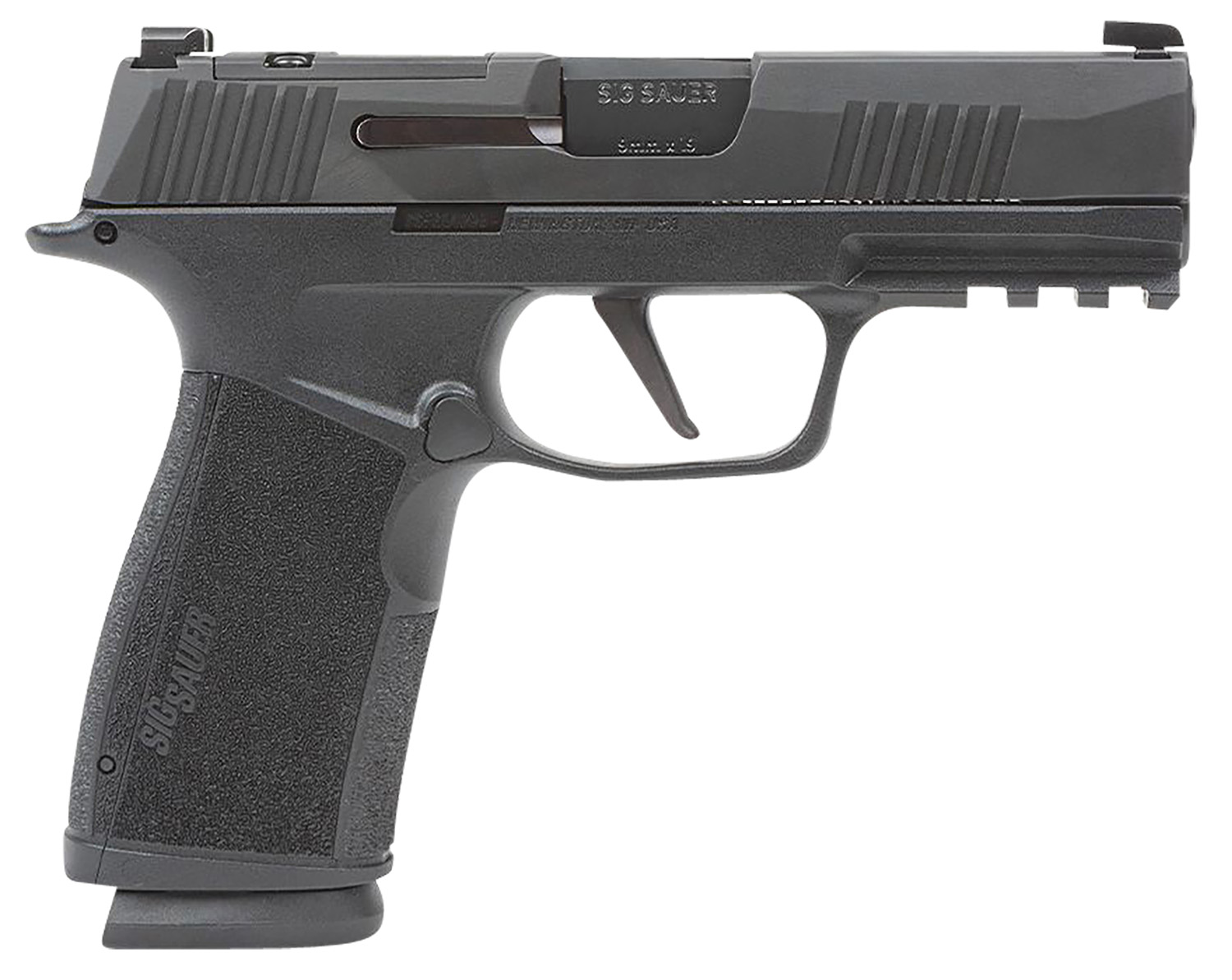 Sig Sauer 365XCA9BXR3 P365-XMACRO Compact 9mm Luger 17+1 3.70" Black Barrel, Black Nitron Optic Ready/Serrated Slide & Frame w/Picatinny Rail, Black Polymer w/Interchangeable Backstrap Grip