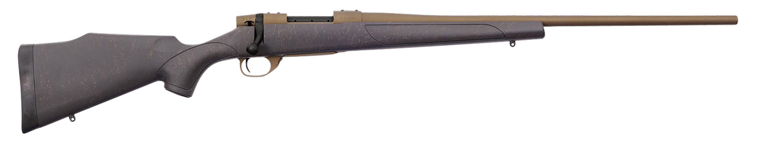 Weatherby VWB222RR4T Vanguard Weatherguard 22-250 Rem 5+1 24" Threaded, Burnt Bronze Barrel/Rec, Black with Bronze Webbing Monte Carlo Stock