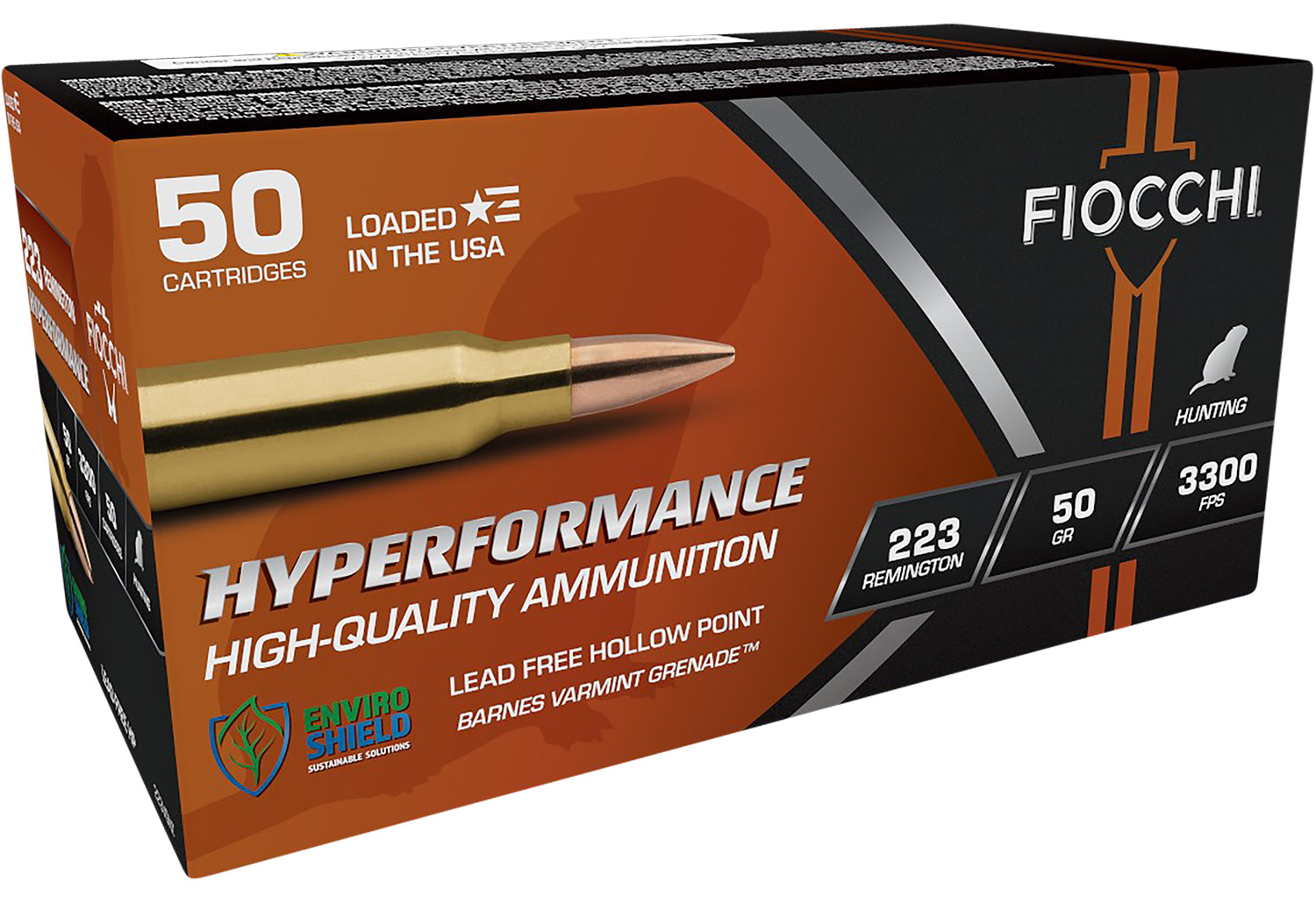 Fiocchi 223VGNT Hyperformance 223Rem 50gr Barnes Varmint Grenade 50 Per Box/10 Case