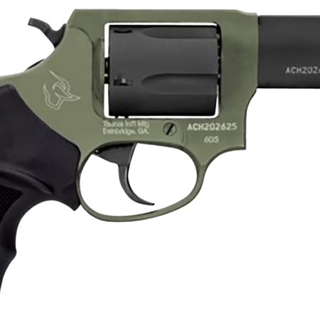 Taurus 260531F Defender 605  SA/DA 357 Mag/38 Special +P 5rd 3", Black Barrel/Cylinder, Sniper Green Frame, Black Hogue Rubber Grip, Fixed Front Sight