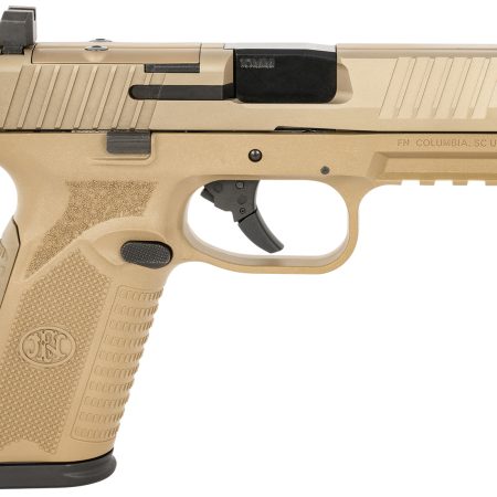 FN 66101380 510 MRD Full Size 10mm Auto 15+1, 4.10" Black Target Crown Steel Barrel, Flat Dark Earth PVD Optic Cut/Serrated Steel Slide & Polymer Frame w/Picatinny Rail, Ambidextrous