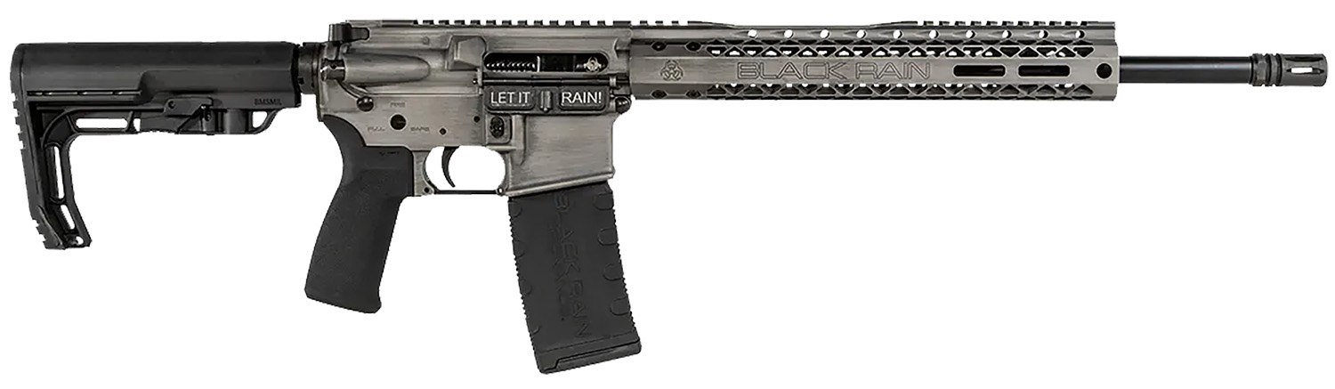 Black Rain Ordnance BROFUSIONTB Spec15 Fusion 5.56x45mm NATO 30+1 16", Titanium Battleworn, 12" M-LOK, MFT EPG16 Grip/Minimalist Stock