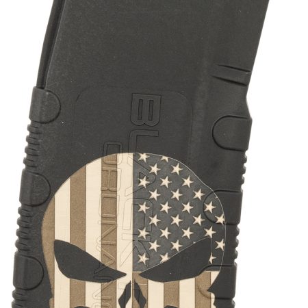 Black Rain Ordnance MAG30PUNISHW/FLAG Magazine  30rd 223 Rem/5.56 NATO Punisher American Flag Engraving Fits AR-15 Platform