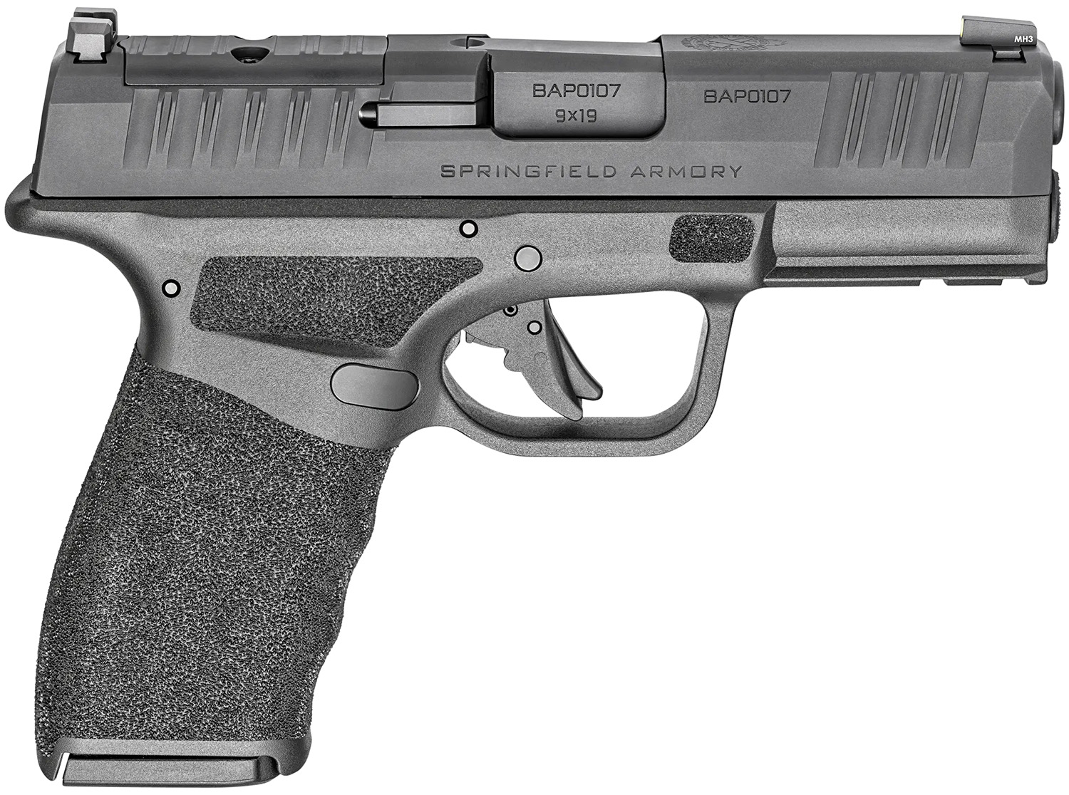 Springfield Armory HCP9379BOSP15 Hellcat Pro OSP Compact 9mm Luger 15+1 3.70" Black Melonite Steel Barrel & Optic Ready/Serrated Slide, Black Polymer Frame w/Picatinny Rail, Textured Grip