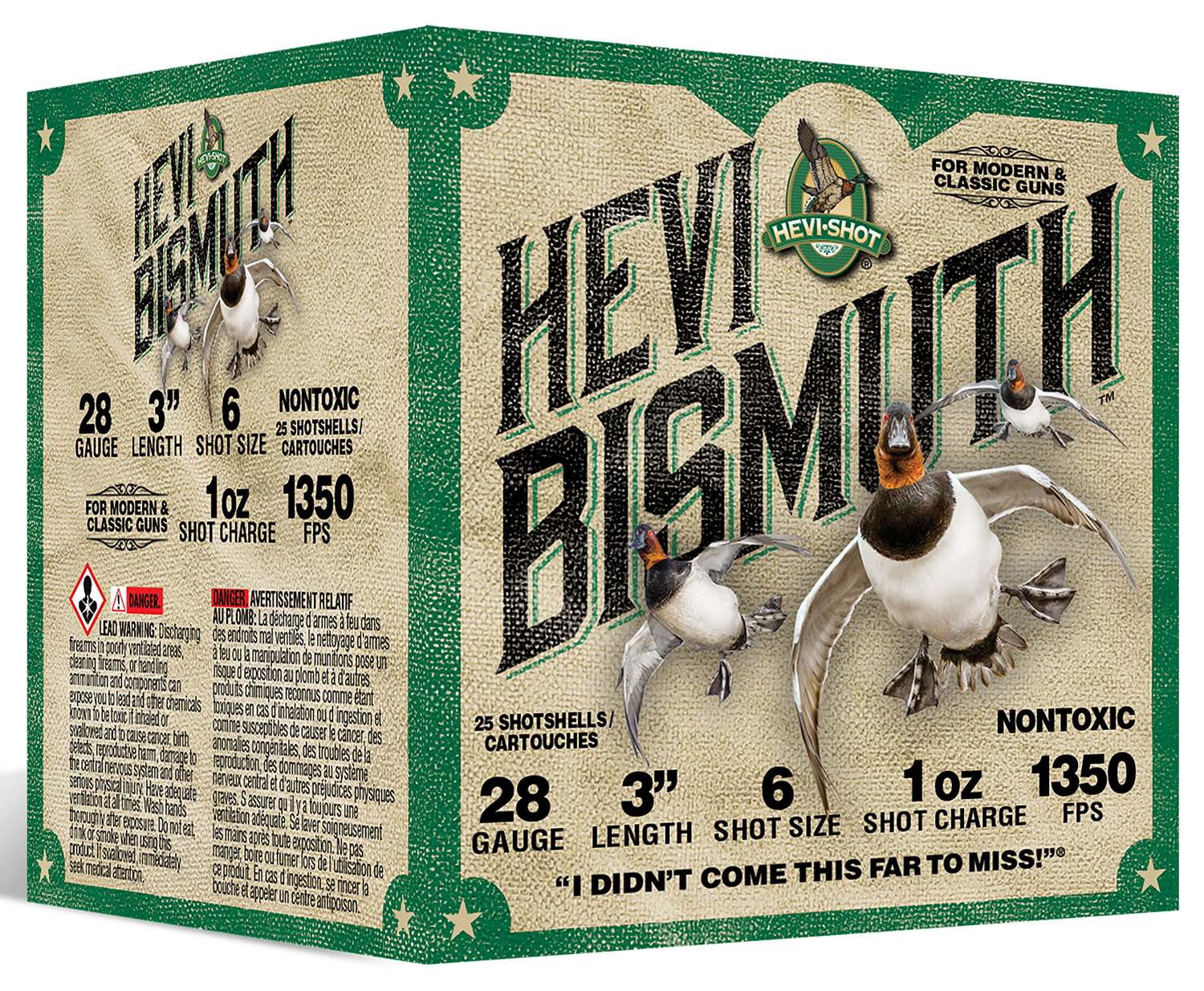 HEVI-Shot HS18436 HEVI-Bismuth Waterfowl 28Gauge 3" 1oz 6Shot 25 Per Box/10 Case