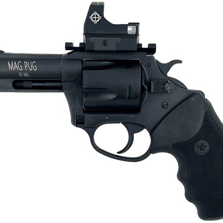 Charter Arms 13535 Mag Pug  Large 357 Mag 5 Shot, 3" Black Passivate Steel Barrel & Cylinder, Black Passivate Steel w/Picatinny Rail Frame. Black Combat Rubber Grip, Includes Micro Optic