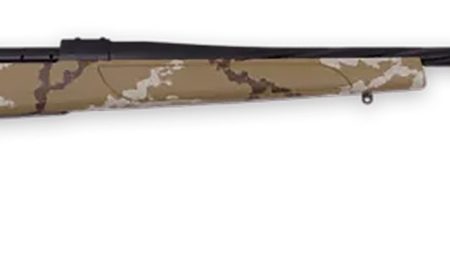 Weatherby VHH653WR8B Vanguard Outfitter 6.5-300 Wthby Mag 3+1 26" Threaded/Spiral Fluted, Graphite Black Barrel/Rec, Tan with Brown & White Sponge Synthetic Stock, Accubrake Muzzle Brake, Adj. Trigger