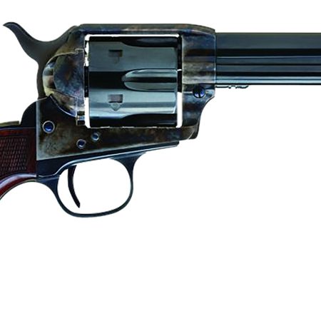 Cimarron AR410 Arizona Ranger 45 Colt (LC) 6 Shot, 4.75" Blue w/Engraved "Arizona Ranger" Steel Barrel, Blued Cylinder, Color Case Hardened Steel Frame, Checkered Walnut Grip, Exposed Hammer
