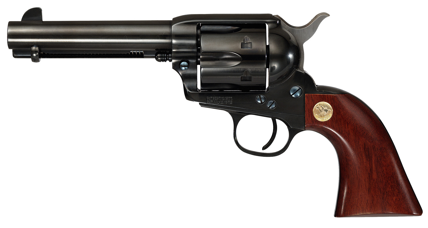 Cimarron MP400B1402 Pistoleer 357 Mag 6 Shot, 4.75" Blued Rifled Steel Barrel, Cylinder, Backstrap & Frame, Walnut Grip