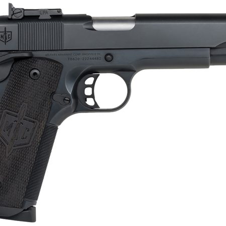 MAC 10100536 1911 JSOC 45 ACP 8+1, 5" Stainless Target w/11 Degree Crown Barrel, QPQ Tennifer Cerakote Serrated Steel Slide & Frame w/Checkered Front Strap & Beavertail, Turkish Walnut w/Logo Grip