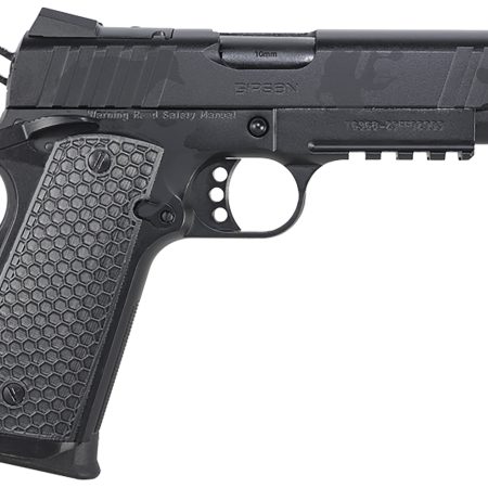Girsan 391154 MC1911 C Influencer Compact 45 ACP 8+1 4.40" Black Steel Barrel, Black Camo Optic Ready/Serrated Steel Slide & Frame w/Picatinny Rail & Beavertail, Black Polymer Grip