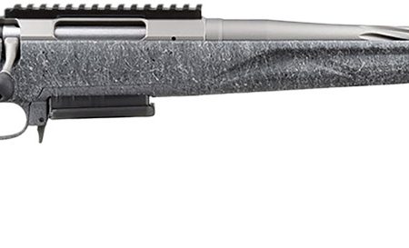 Ruger 46902 American II  Full Size 308 Win 3+1 20" Gun Metal Gray Cerakote Spiral Fluted Threaded Barrel & Alloy Steel Receiver w/Picatinny Rail, Gray Splatter Adj LOP Synthetic Stock