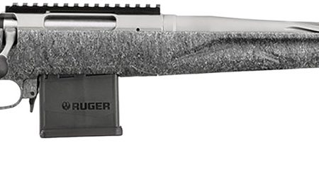 Ruger 46908 American II  Full Size 204 Ruger 10+1 20" Gun Metal Gray Cerakote Spiral Fluted Threaded Barrel & Alloy Steel Receiver w/Picatinny Rail, Gray Splatter Adj LOP Synthetic Stock