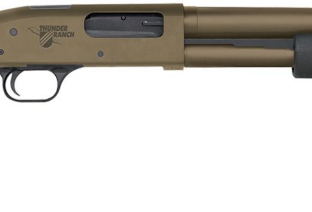 Mossberg 50781 590 Thunder Ranch 12 Gauge 5+1 3" 18.50" Cylinder Bore, Patriot Brown Barrel/ Optic Cut Rec, Black Synthetic Furniture, Fiber Optic Sight