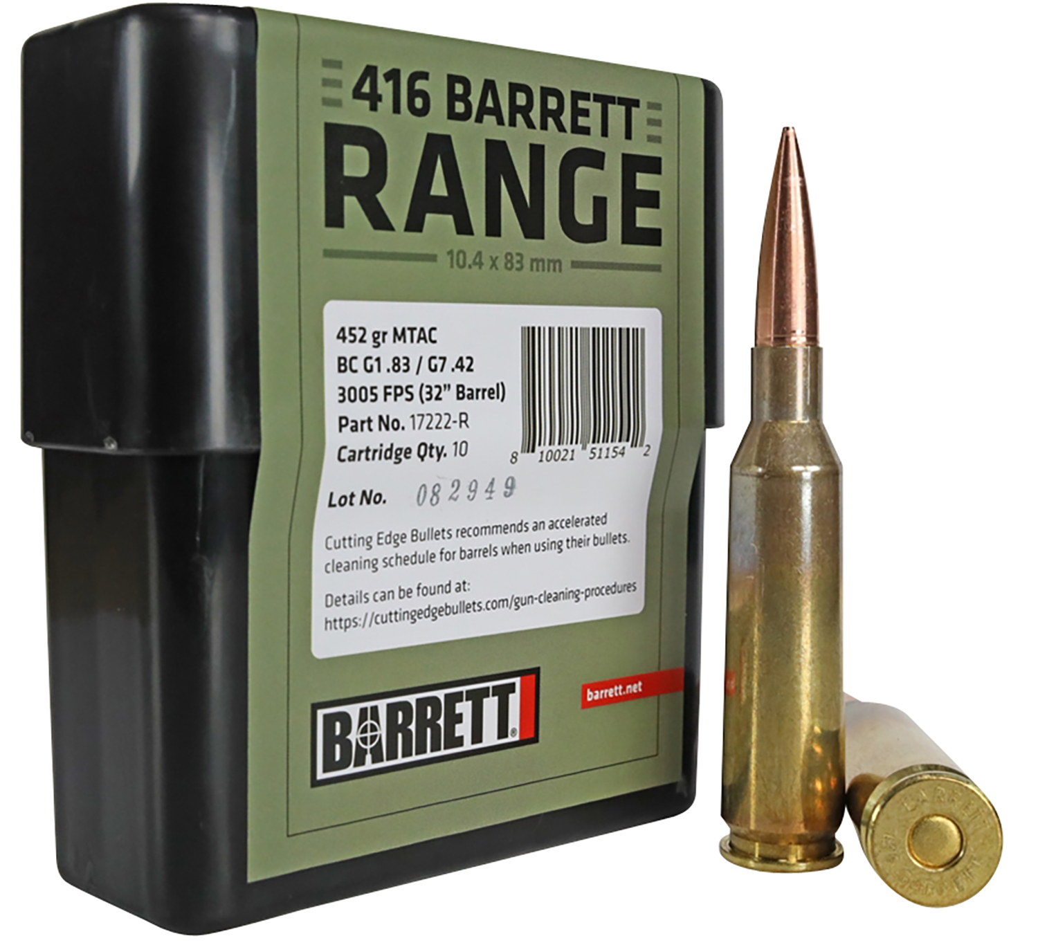 Barrett 17222R Range 416Barrett 450gr MTAC 10/Box