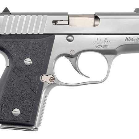 Kahr Arms M9098A MK Elite 9mm Luger Caliber with 3" Barrel, 6+1 or 7+1 Capacity, Overall Polished Stainless Steel, Serrated Slide & Textured Wraparound Black Nylon Grip