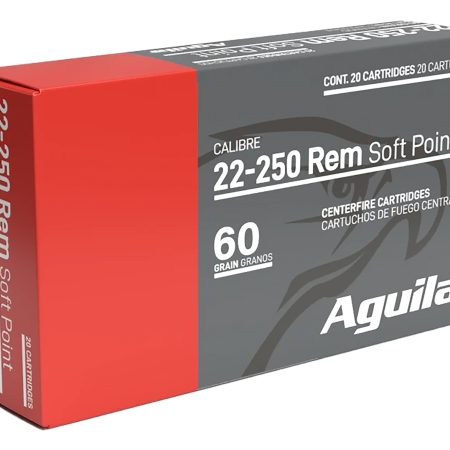 Aguila 8338AG 22-250Rem 60gr InterLock Boat Tail Soft Point 20 Per Box/10 Case
