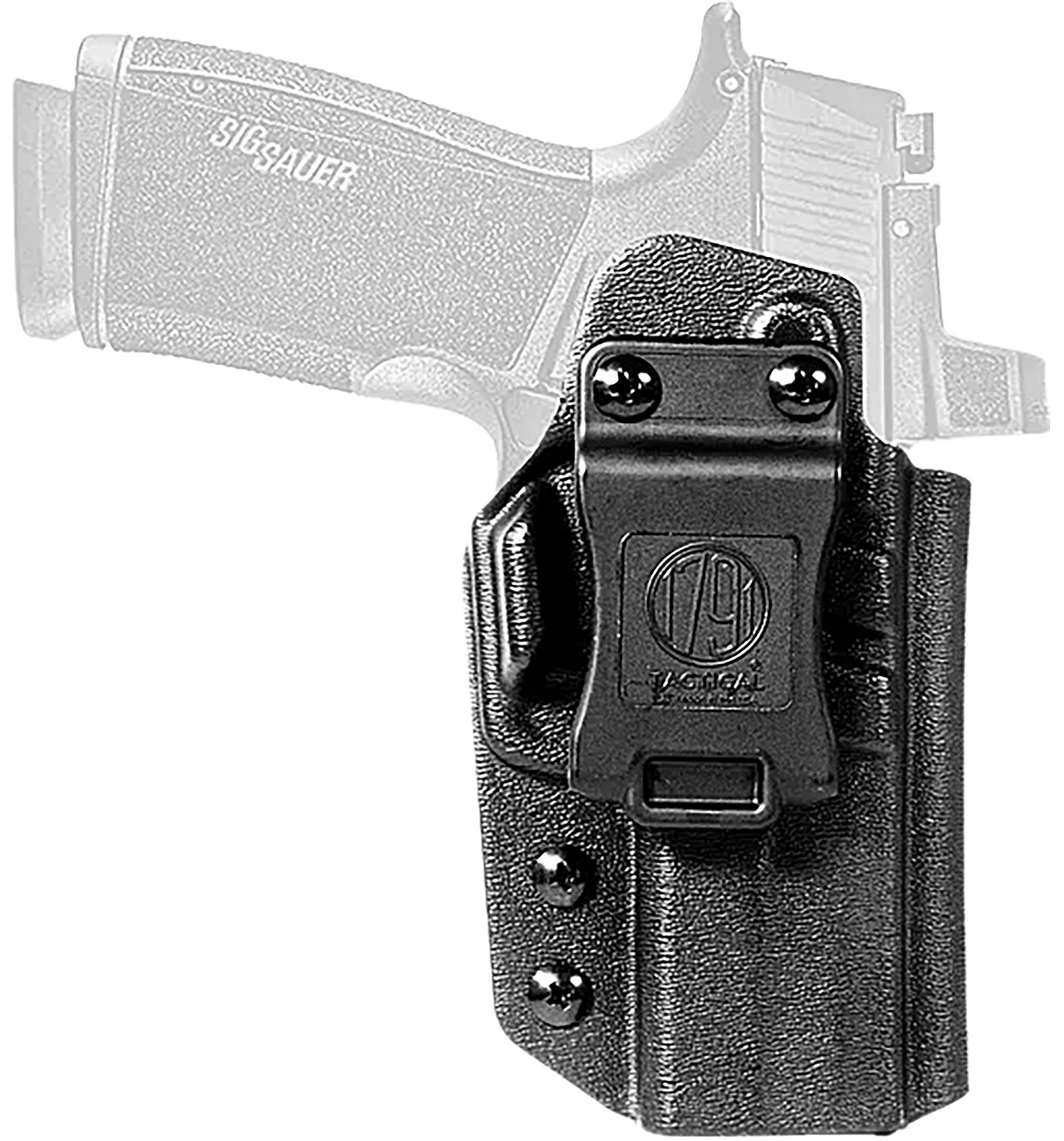 1791 Gunleather TACIWBP365XMBLKR Tactical IWB Black Kydex Compatible w/ P365-X MACRO Belt Clip Right Hand