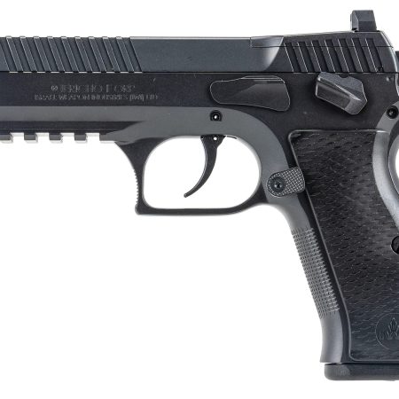 IWI US J941F9ORP Jericho 941 Full Size Frame 9mm Luger 16+1 4.40" Black Chrome Lined Steel Barrel, Black Serrated Steel Slide & Frame w/Beavertail & Picatinny Rail, Black Textured Grips