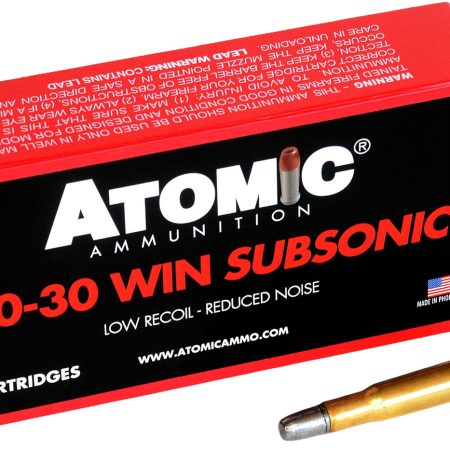 Atomic Ammunition 00410  Subsonic 30-30Win 165gr Lead Round Nose Flat Point 20 Per Box/10 Case