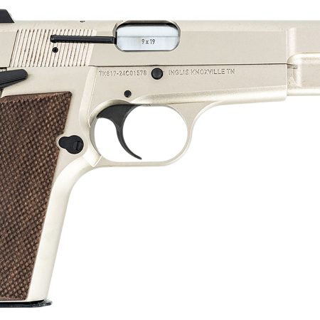 MAC 12000001 P-35  9mm Luger 15+1 4.70" Stainless Steel Barrel, Satin Nickel Serrated Steel Slide & Frame w/Beavertail & Picatinny Rail, G10 Grip