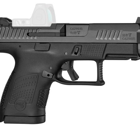 CZ-USA 01568 P-10 S  Sub-Compact Frame 9mm Luger 10+1 3.50" Black Steel Barrel, Black Nitride Optic Ready/Serrated Steel Slide, Black Polymer Frame w/Picatinny Rail