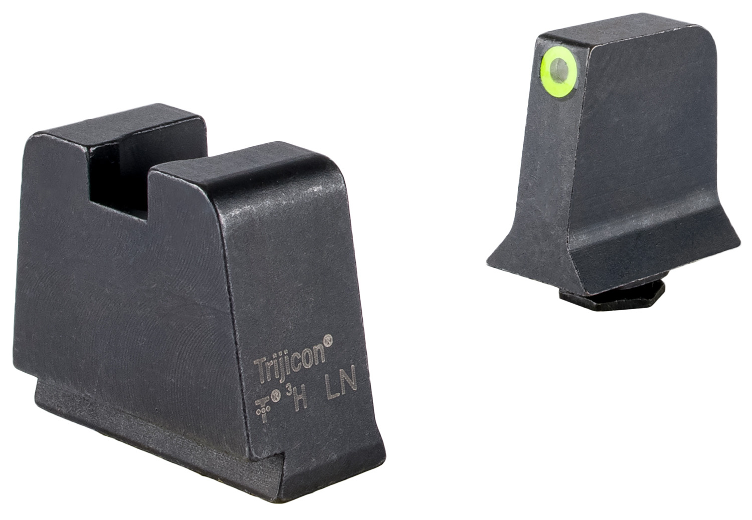 Trijicon GL243C601147 Suppressor/Optic Height Sights Green/Tritium Yellow Outline Front Sight-Black/Blank Rear Sight Glock 42/43/43X Slim Frame